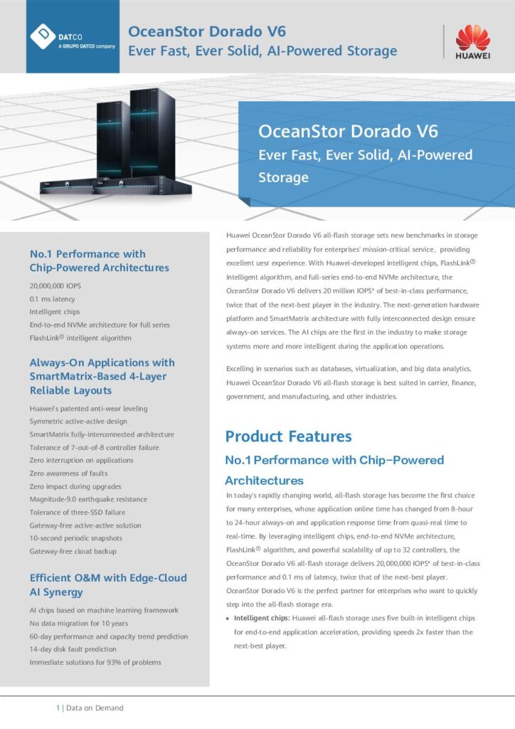 datasheet almacenamiento all flash huawei oceanstor dorado v6 pdf large 1