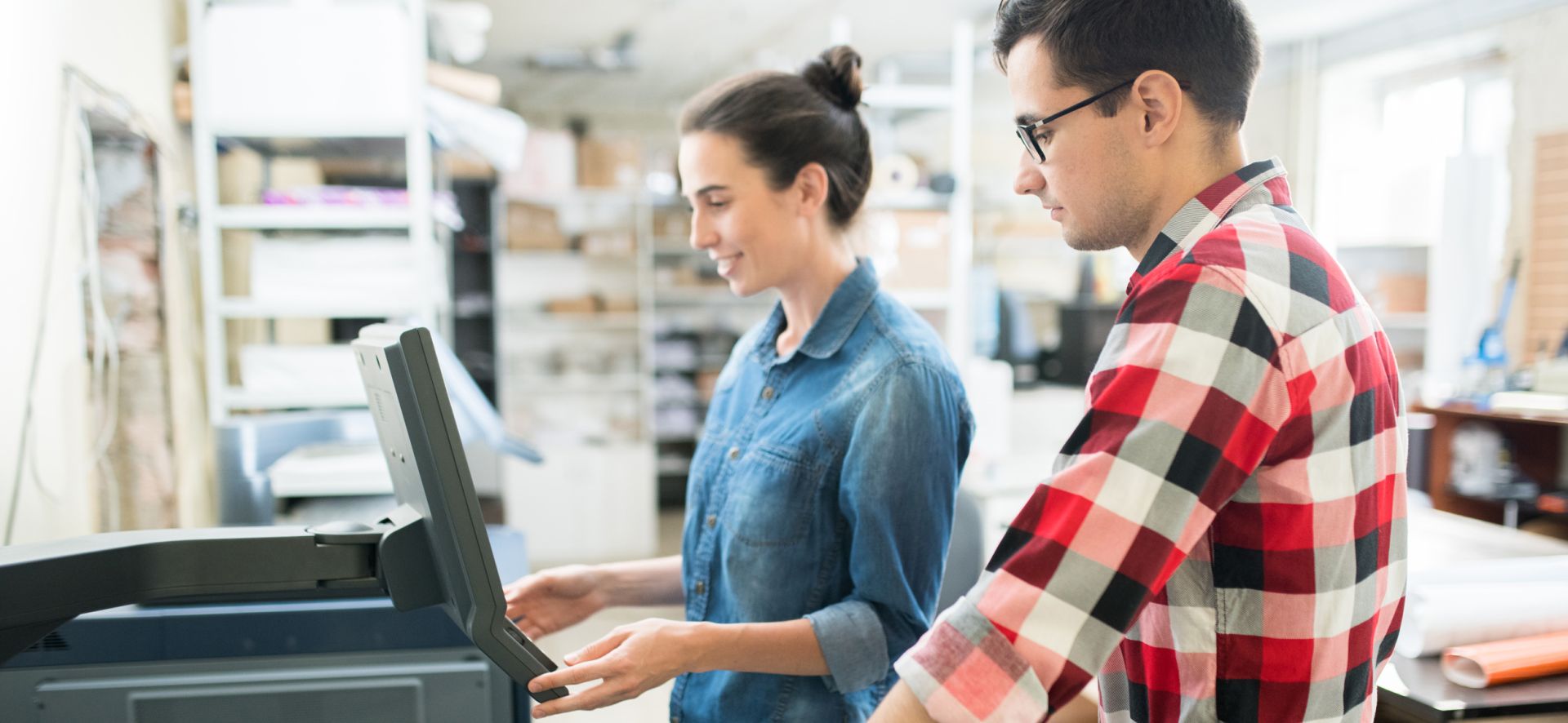 Oficina utilizando Managed Print Services de Xerox